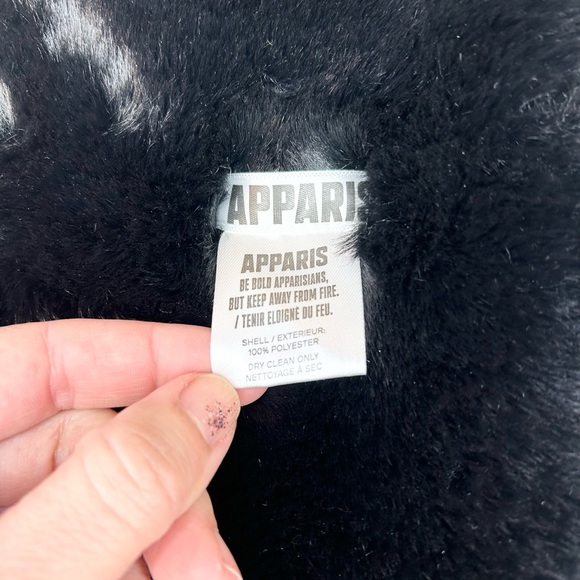 Apparis Faux Fur Layne Stole Black and White Soft Plush Scarf - Picture 6 of 9